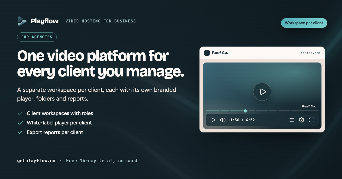 One video platform for every client you manage.